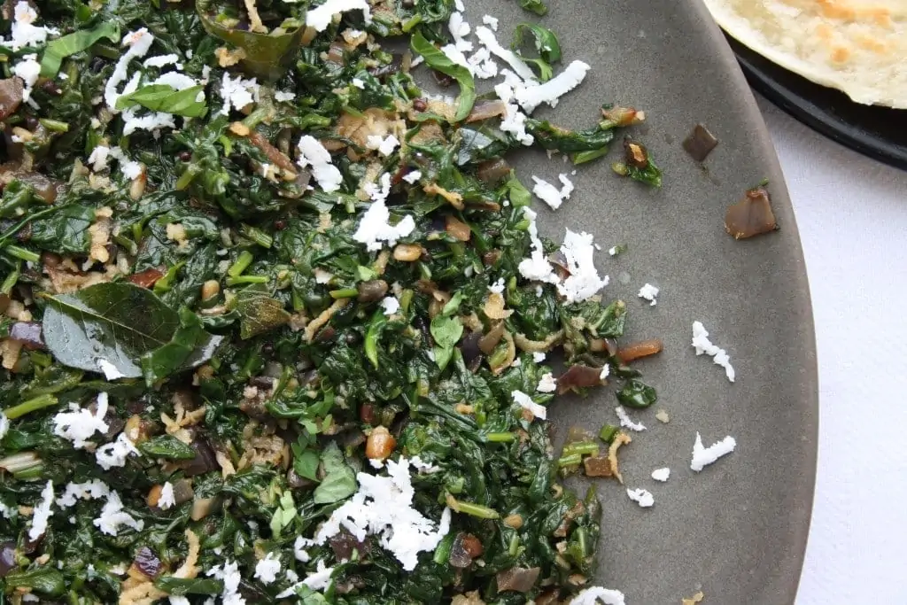 Tamilian Spinach Poriyal Maunika Gowardhan