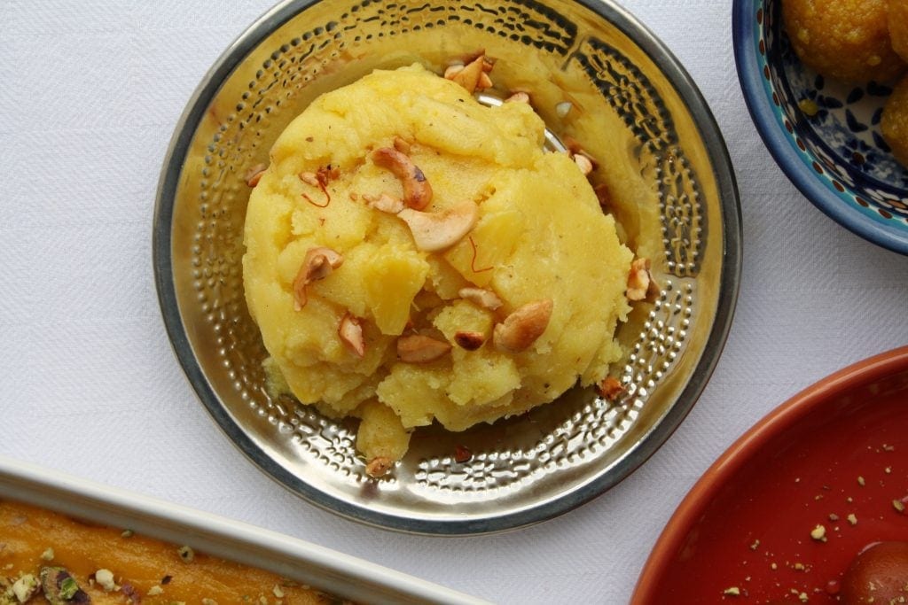 South Indian Style Pineapple Kesari Maunika Gowardhan